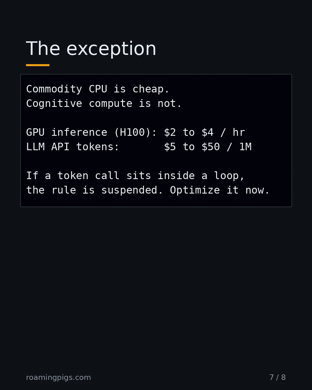 Slide 7 of 8: The exception. Code example