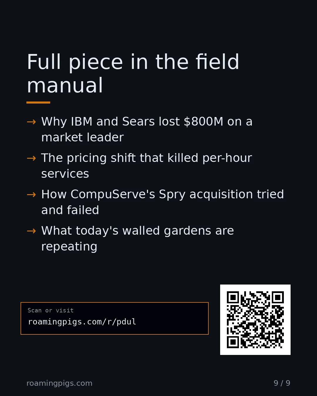 Slide 9 of 9: Call to action: Why IBM and Sears lost more than $1.3B on a market leader The pricing shift that killed per-hour services How CompuServe's…
