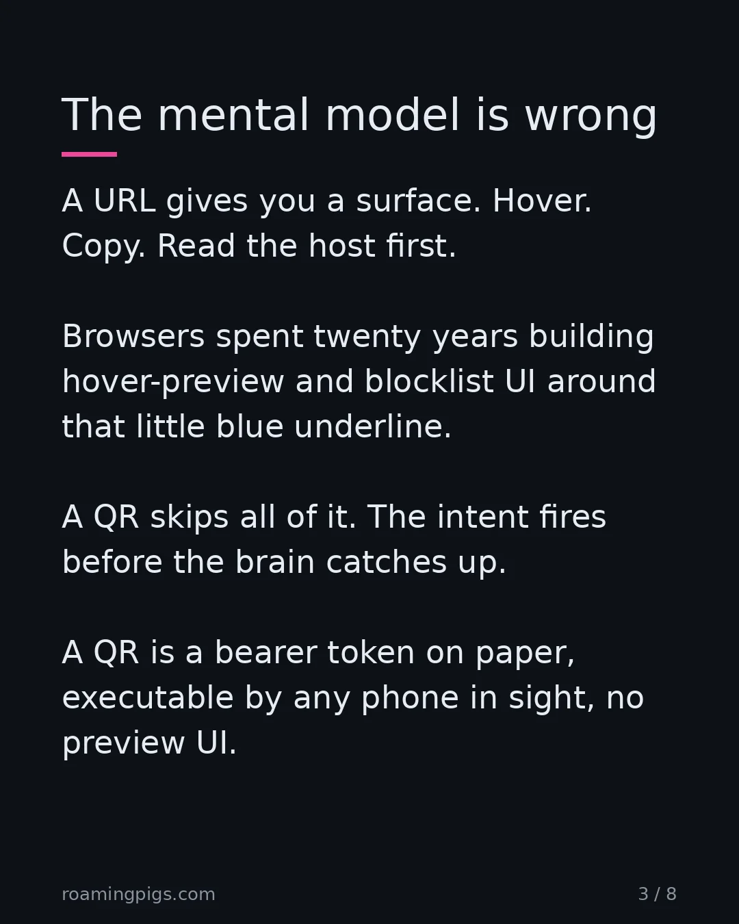 Slide 3 of 8: The mental model is broken.